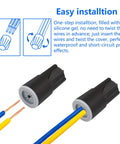 36 Pack Waterproof Wire Nut Connectors For Outdoor Electrical Wiring, Weatherproof Twist-On Caps For Wet Locations, easy installation