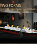 Beefy 30 Inch Ship Building Set With 2400 Plus Pieces Shipwreck Model Kit For Adults Ages 14 And Up Detailed Replica STEM Engineering Project Compatible With Major Brick Systems, two ship forms