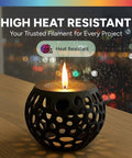 ASA 3D Printer Filament 1.75mm, 1 Kg Spool, heat-resistant decorative candle holder with flame by window.