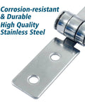 Close-up of 3 Inch Folding Butt Hinges Set Of 2 Stainless Steel Door And Window Hinges with 4 holes and mounting screws