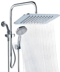 Rainfall Dual Shower Head Combo With 8-Inch Rain Head And 5-Function Handheld Spray, Adjustable Slide Bar, 71-Inch Hose in chrome finish