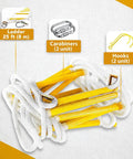 Heavy Duty Fire Escape Rope Ladder For 3 Story Homes 25 Feet Flame Resistant Rescue Ladder With Hooks, shown coiled with carabiners.