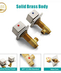 Solid brass valve components for Brushed Nickel 8-Inch Widespread LED Waterfall Bathroom Faucet, 3-Hole Deck-Mount, 2-Handle Vanity Sink