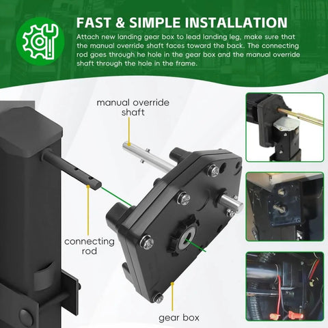 Installation process of Replacement Gear Box For RV Fifth Wheel Landing Jacks Easy Install And Heavy Duty Build