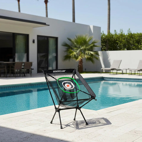Indoor And Outdoor Chipping Net With Mat Golf Practice Target With Tee And Balls Center Target And 3 Dynamic Baskets Stable Frame