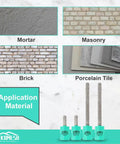 Diamond Masonry Bit for Mortar Removal and Tuck Pointing, 5/16 Inch Diameter by 1 Inch Length with application materials