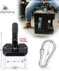 Switchable Magnetic Lifter With Detachable Handle For Welding, 600 Pound On Off Magnet showcased with dimensions and metal block lifting