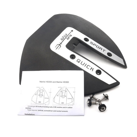 Universal Hydrofoil Stabilizer For 40 To 300 HP Outboard And Sterndrive Boats, Silver Finish with installation kit included