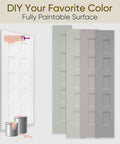 36 X 84 Inch White Primed Five Panel Bifold Barn Door Ready To Paint shown with paint options for customization.