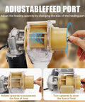 Smooth Operator 16 Group Automatic Poultry Feeder With Programmable Timer showing adjustable feed port for controlling food flow.