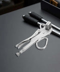 Heavy Duty Locking Pliers Welding Clamp For Auto Body Repair And Sheet Metal Work adjustable pulling pliers on black surface