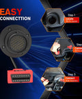 Mercedes Benz 38 Pin To 16 Pin OBDII Connector Adapter For Pre 2001 Cars steps showing connection process