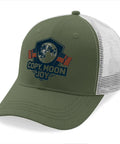 Full Moon USA Flag Statement Hat For Men Trucker Cap Army Green Dope Cool Breathable Baseball Cap With Vent Holes And Comfortable Fit