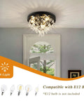 Lux Black Crystal Chandelier Light Fixture, Modern Ceiling Pendant for Hallways, Entryways, Dining Rooms and Bedrooms