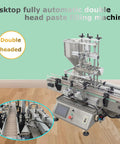 Heavy Duty Automatic Double Head Paste And Liquid Filling Machine With 100 To 1000 Ml Range And Drip Free 12 Mm Nozzle on a desktop