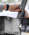 Top Shelf Stainless Steel Thumb Screws With Wings Knobs For Shop Projects 16 Pack being easily tightened by hand on a metal surface.