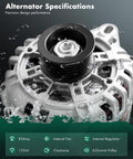 Alternator Replacement For Chevrolet Aveo 1.6L 2004 To 2008, Aveo5 1.6L 2006 To 2008, Pontiac Wave 1.6L 2005 To 2008, And Suzuki Swift Plus 1.6L 2004 To 2008, 12V 85A CW Six Groove Pulley, front view