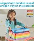 Child stacking Magnetic Dry Erase Activity Trays for Kids Kid Friendly Stackable Whiteboards with Magnetic Letters Classroom Centers