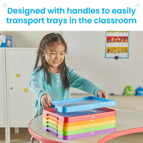 Child stacking Magnetic Dry Erase Activity Trays for Kids Kid Friendly Stackable Whiteboards with Magnetic Letters Classroom Centers