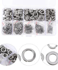Stainless Steel Spring Lock Washers Set 600 Pieces Flat And Split Gasket Assortment For Screws And Bolts M2 To M12 in organizer case