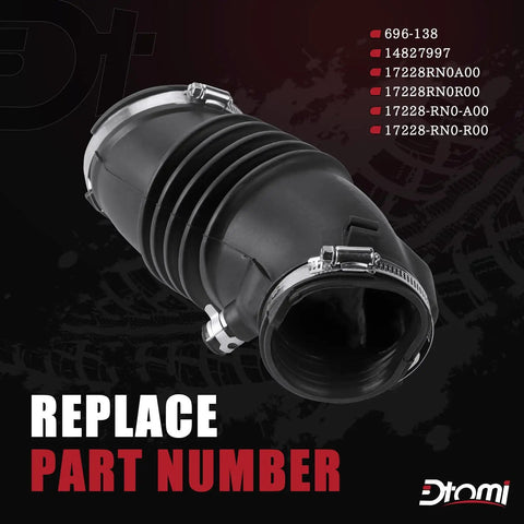 Engine Air Intake Hose Tube With Clamps For Honda Pilot 3 5L V6 2009 2010 2011 2012 2013 2014 2015 Replacement Part 17228-RN0-A00 696-138