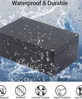 Beefy Heavy Duty ABS Outdoor Electrical Box IP65 Waterproof Junction Box With Cable Glands, Weatherproof Power Enclosure For DIY Electronics Projects, 6.22 X 3.54 X 2.36 Inches, Black, waterproof view