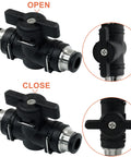 5 Pack 6mm Pneumatic Ball Valve With Push To Connect Quick Connect Fittings For Air Lines And PVC Flow Control Hoses, Durable Plastic Copper Construction, Leakproof Sealing, Hassle Free Straight Union Fittings in open and close positions