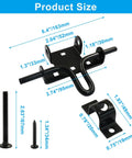 Built Tough Heavy Duty Slide Bolt Latch 2 Pack Black Steel Gate Lock dimensions and installation details for secure outdoor use.