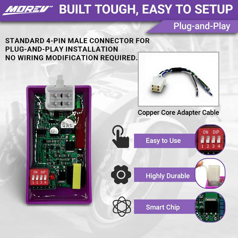 4 Pin DC CDI Ignition Module Replacement For ATV Dirt Bike Scooter And Go Kart With Dual DIP Switch and connector