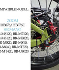 Go-To 4-Piston Brake Pad Replacement Set For Zoom HB-876 And HB-876E Semi-Metallic Disc Pads on bicycle wheel setup