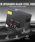 6L Ultrasonic Cleaner With 40kHz Power 180W Digital Cleaning Gear in upgraded black steel finish on stainless surface