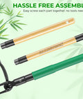 Stand Up Weed Puller With Two Weed Ejects, 43.7 Inch Long Handled Garden Weeder disassembled, bamboo handle, metal claws, easy assembly.