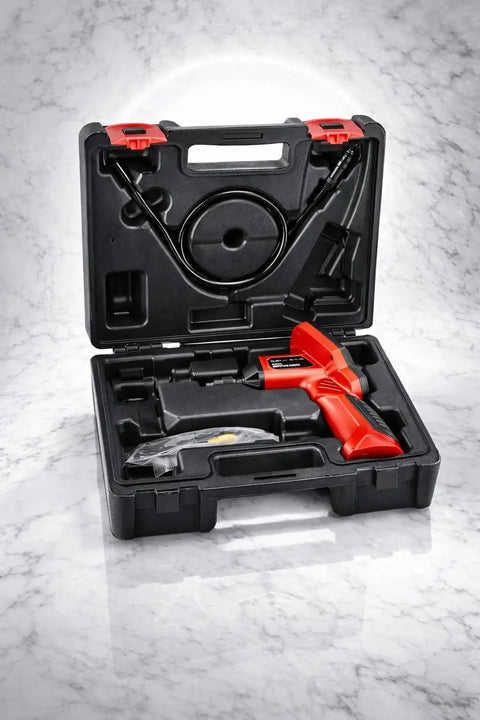 Carrying case with Clear View Borescope with 2.4 Inch LCD Screen and 8.5mm Waterproof Camera 38 Inch Flexible Cable.