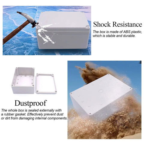 Waterproof Dustproof IP67 Junction Box ABS Plastic Enclosure For Electrical Projects Gray 8 By 6 By 4 Inches Weatherproof DIY Case