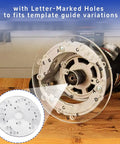No Hassle Clear Acrylic Router Base Plate Upgrade With Letter Marked Holes For Template Guides Heavy Duty Mounting 6.5 Inch Diameter