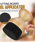 Straight Up Premium Wax Applicator For Cutting Boards Durable Bristle Brush For Mineral Oil Wood Polish Compact Kitchen Tool, featuring a spongy foam tip for easy oil application.