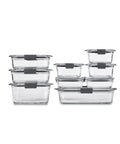 Brilliant Glass Food Storage Containers Set Of Nine With Airtight Leak Proof Lids BPA Free Odor And Stain Resistant Microwave Safe Vented Lids