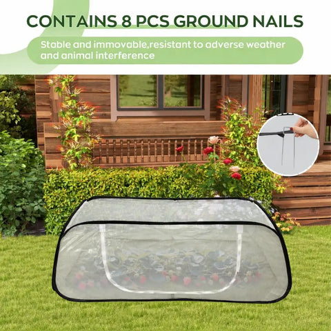 Breathable Mesh Raised Bed Garden Cover With Zipper Door For Pests Bird And Squirrels Protection, Instant Shelter For Vegetables And Row Crops, Let Air And Water In While Keeping Critters Out