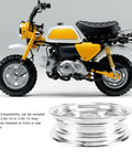 Trail Bike Wheel Rim Hub 2.50-10 Front Or Rear Aluminum Alloy Lightweight Hub For Monkey Z50 Mini Bike Replacement shown with yellow bike