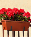 Kick It Up A Notch On Your Deck With These Sturdy Railing Planter Boxes Perfect For Balconies Patios And Windowsills with red flowers