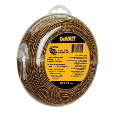 Front view of .095 inch by 144 feet trimmer line for cordless grass trimming and edging, aerodynamic, impact-resistant spool.