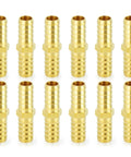 Beefy Brass Hose Barb Fittings Three Eighths Inch Barb to Three Eighths Inch Barb Splicer Union Repair Kit, 12 Pack