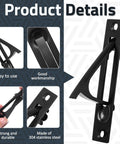 Two Pack Recessed Pocket Door Edge Pull Handles In Matte Black with 304 Stainless Steel, product details display.