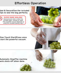 Compact Handheld Vacuum Sealer For Food With 10 Reusable Bags, Portable Wireless Sealing Machine in use sealing grapes