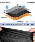 Diagram showing layers of Summit S-420 Grill Cover Fits 2010-2026 highlighting UV, Oxford cloth, and PVC waterproof coating.