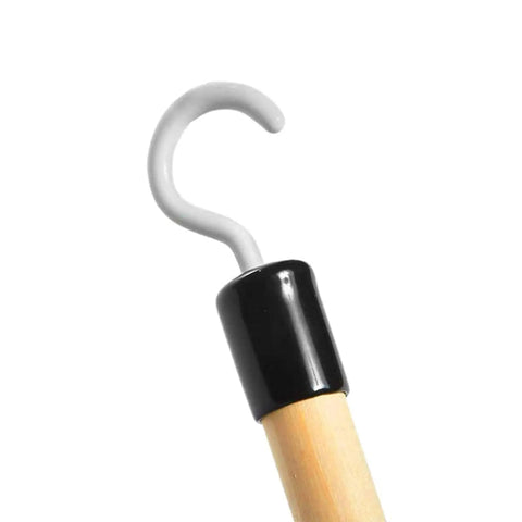 Deluxe 28 Inch Long Wood Dressing Stick With Vinyl Coated Push Pull Hook For Easy Dressing On And Off Therapist Recommended Self Help Reach Tool For Shirts Pants Skirts And Shoes, close-up hook