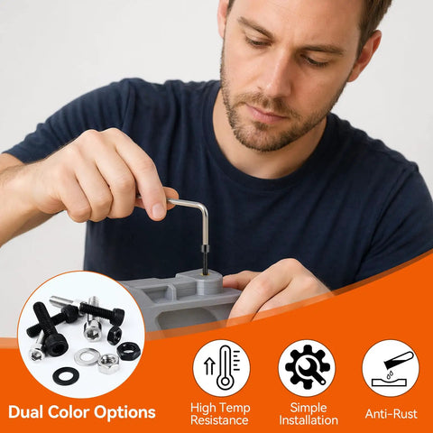 Person using All In One Heat Set Threaded Inserts Kit with 60W Soldering Iron for 3D Printer and Plastic Parts in assembly