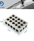Built Tough Precision Hardened Steel Gauge Block Set 1 2 3 Inch Sizes Drop Dead Accurate Machinist Calibration Kit with holes.