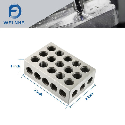 Built Tough Precision Hardened Steel Gauge Block Set 1 2 3 Inch Sizes Drop Dead Accurate Machinist Calibration Kit with holes.