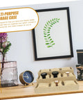 Multi Grid Watch Organizer With Deep Compartments For Desktop And Home, Classic Jewelry Display Tray with watches in khaki case.